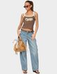 EDIKTED Korie Barrel Leg Low Rise Jeans image number 5