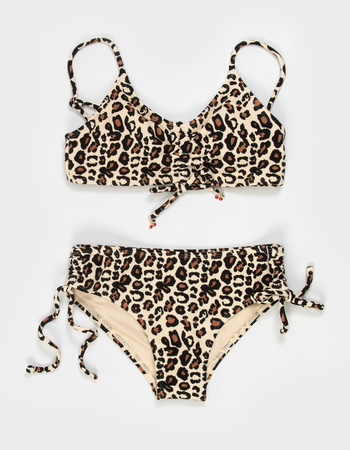 FULL TILT Leopard Girls Bralette Bikini Set Primary Image