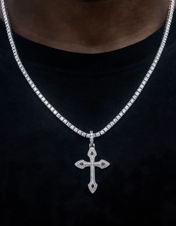 GLD Black Stone Celtic Cross Necklace Primary Image