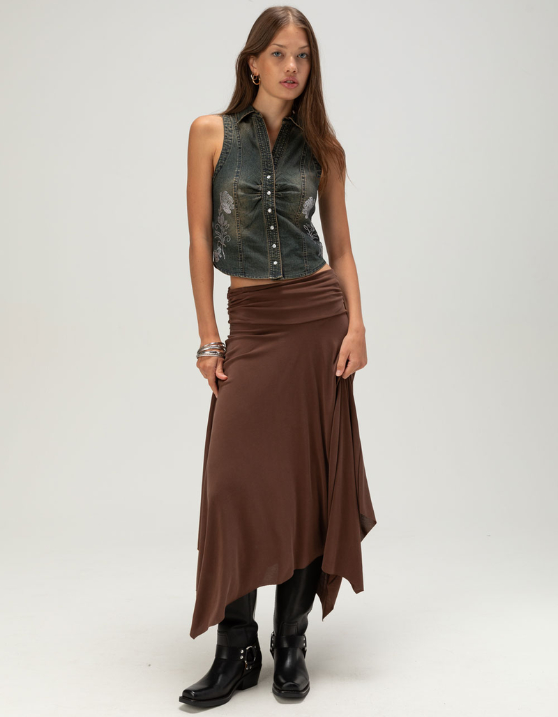 WEST OF MELROSE Womens Rhinestone Denim Vest image number 1