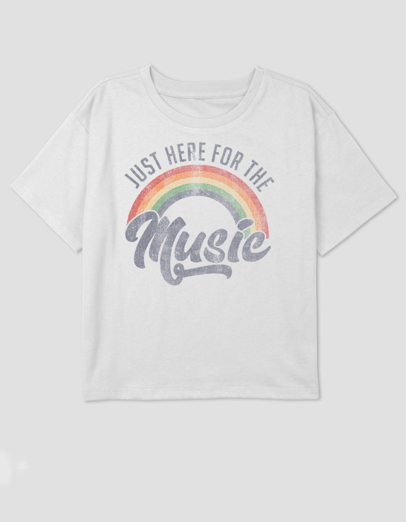 MUSIC Here For The Music Girls Crop Tee image number 0