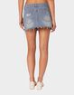 EDIKTED Ginnie Low Rise Distressed Denim Mini Skirt image number 5