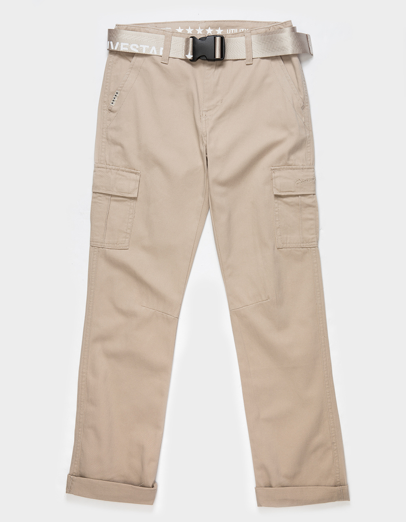 FIVESTAR GENERAL CO. Belted Crop Twill Girls Cargo Pants image number 0