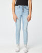 RSQ High Rise Ankle Skinny Exposed Button Girls Light Wash Jeans image number 2