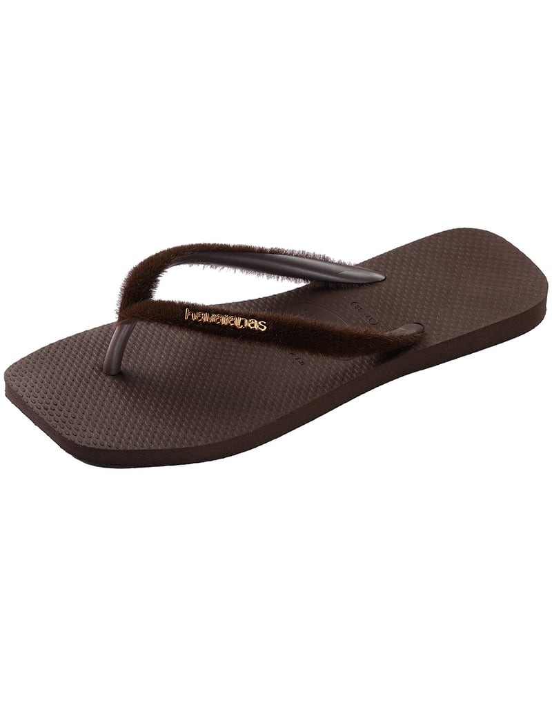 HAVAIANAS Plush Womens Slim Square Flip Flops image number 3