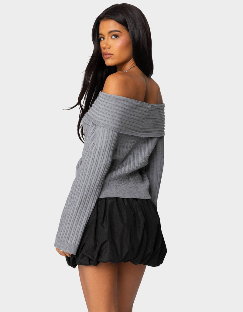 EDIKTED Brandy Fold Over Ribbed Sweater image number 3