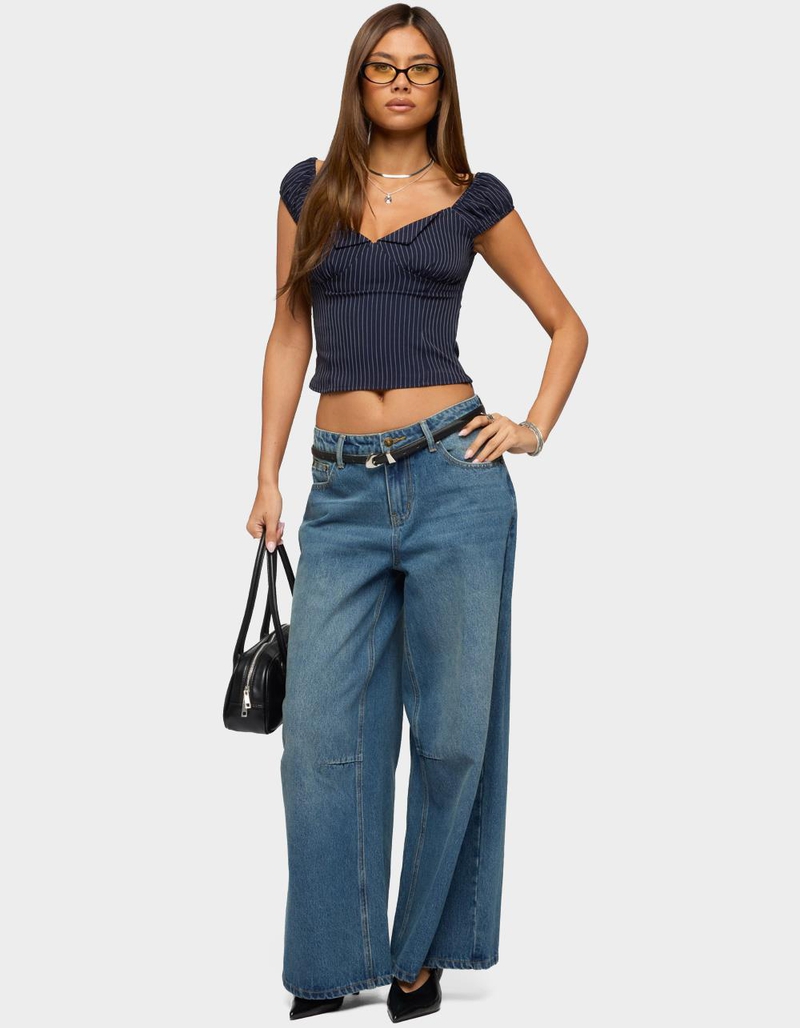 EDIKTED Skater Girl Washed Low Rise Baggy Jeans image number 4