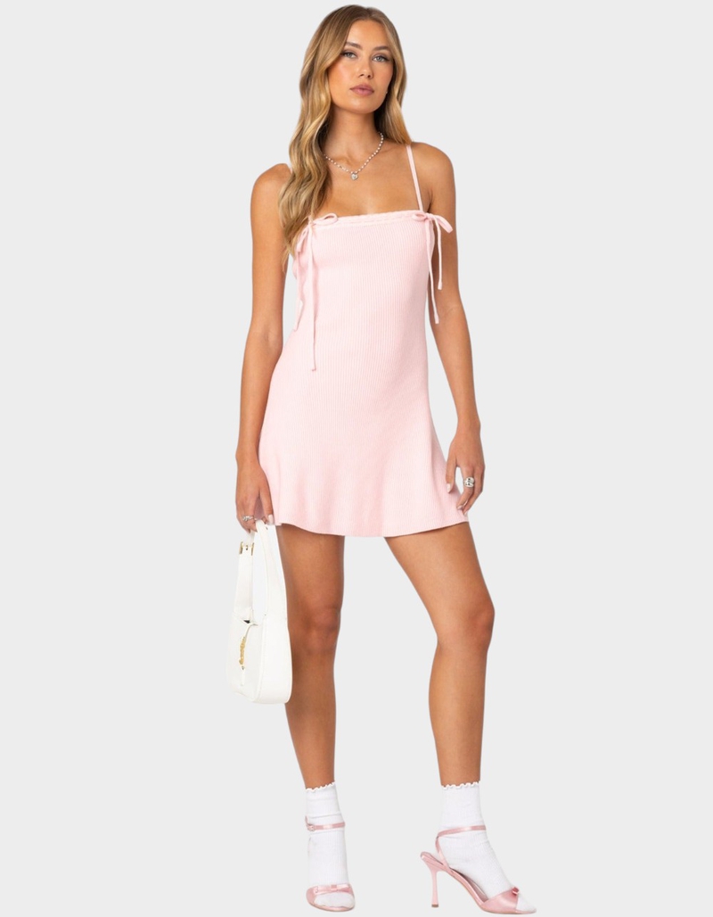 EDIKTED Fridah Ribbed Knit Mini Dress image number 0