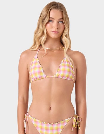 ROXY Check Me Out Mini Tiki Triangle Bikini Top Primary Image