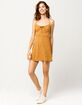 SKY AND SPARROW Ditsy Tie Front Mustard Fit N Flare Dress image number 4