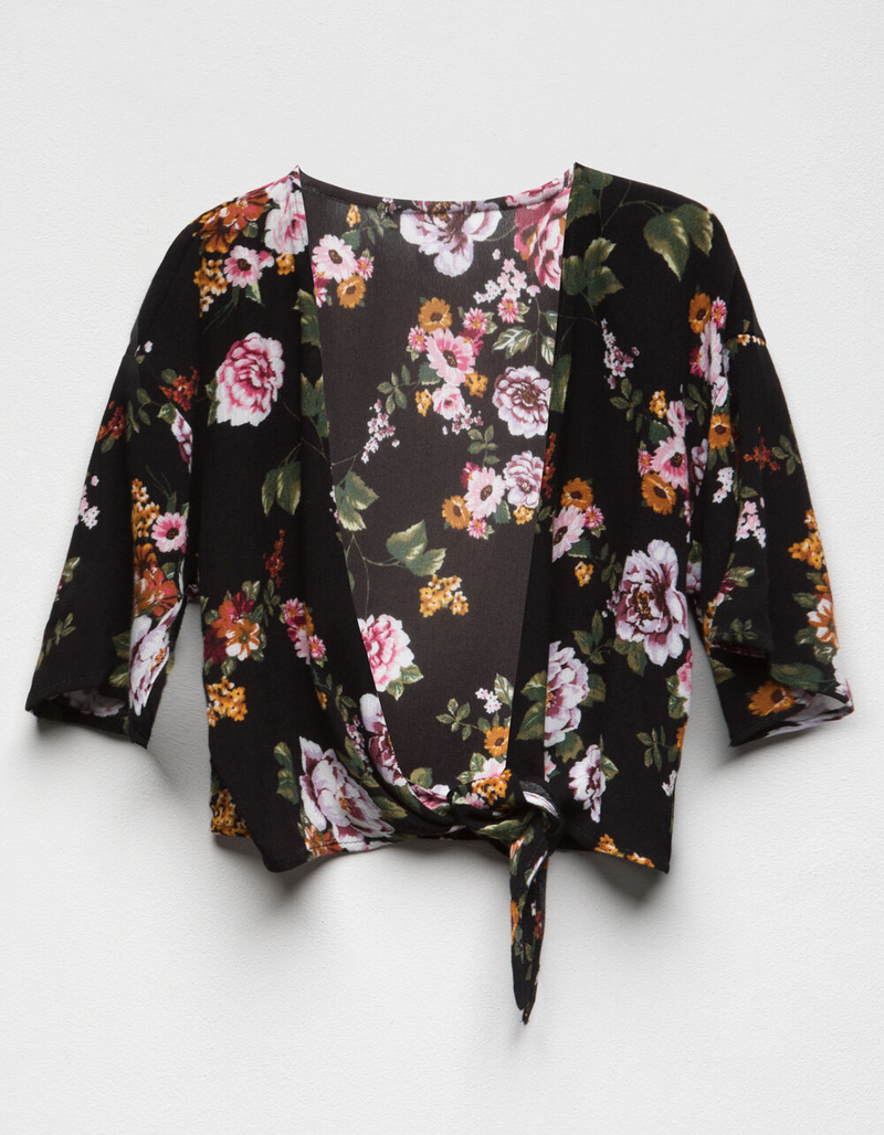 WHITE FAWN Bouquet Floral Girls Wrap image number 0