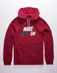 NIKE SB Icon Dark Red Mens Hoodie image number 1