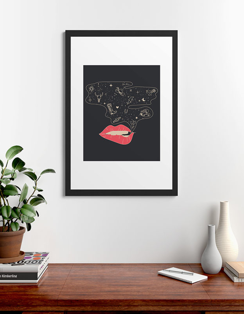 DENY DESIGNS Allie Falcon Talk Cowboy To Me 24" x 36" Framed Art Print image number 1