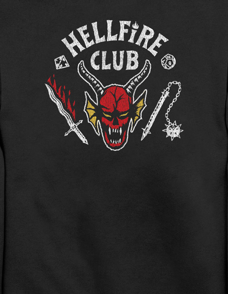 STRANGER THINGS Hellfire Club Unisex Crewneck Sweatshirt BLACK Tillys