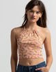 FULL TILT Pineapple Womens Halter Top image number 1