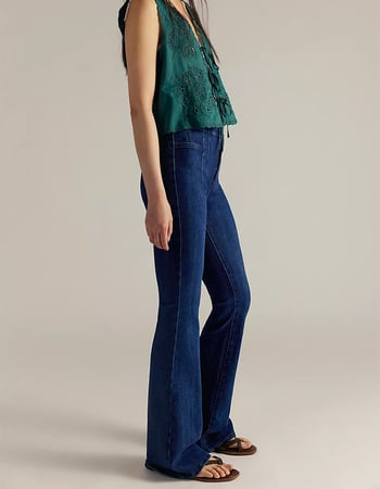FREE PEOPLE Jayde Womens High Rise Flare Jeans Alternative Image