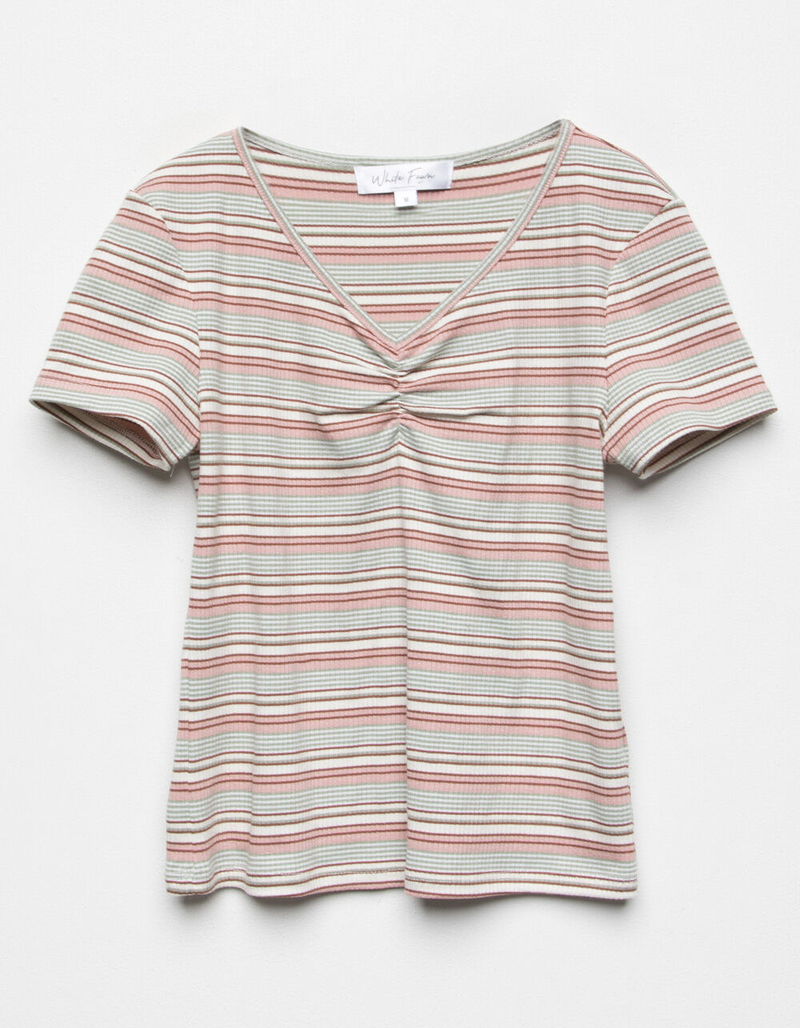 WHITE FAWN Cinch Stripe Girls Coral Top image number 0
