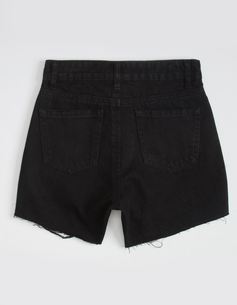 TRACTR High Waist Frayed Girls Denim Shorts image number 1