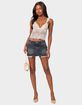 EDIKTED Washed Denim Mini Skirt image number 2