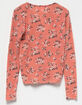POOF Cozy Floral Girls Cinch Top image number 2