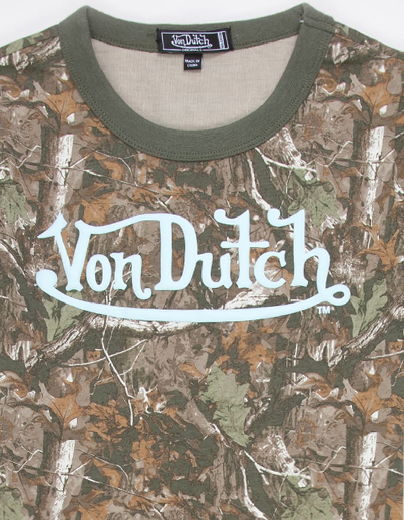 VON DUTCH Girls Camo Ringer Tee image number 1