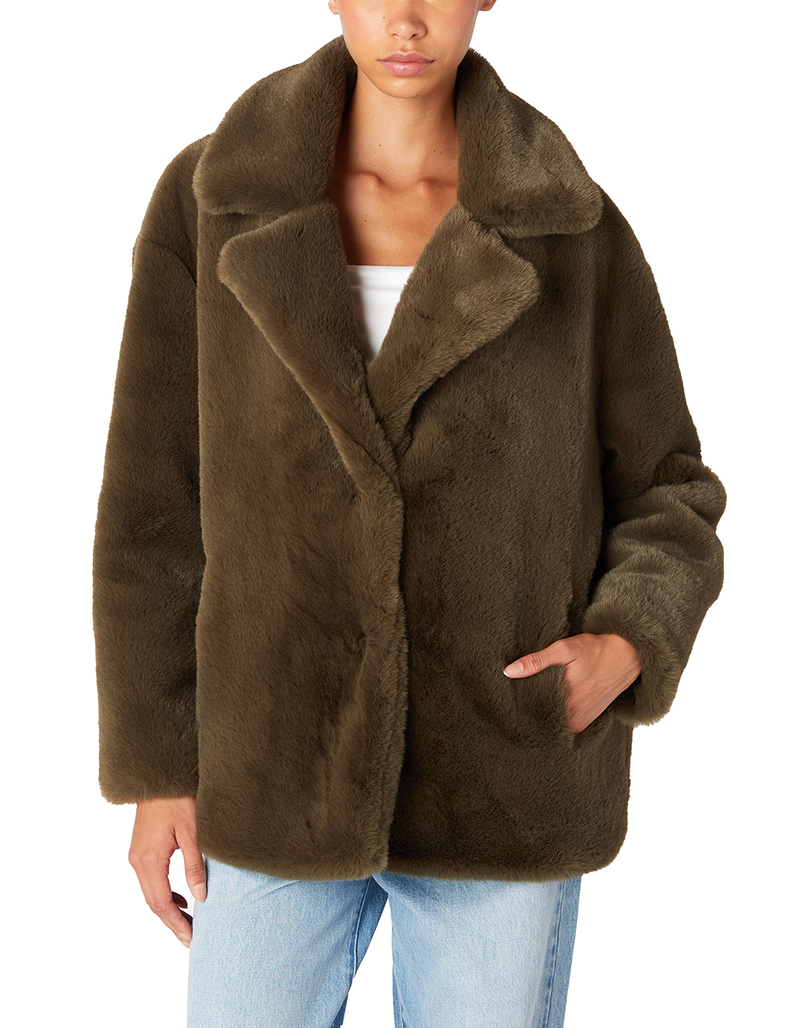 BLANK NYC Double Matcha Faux Fur Womens Jacket image number 0