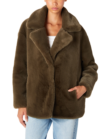 BLANK NYC Double Matcha Faux Fur Womens Jacket Primary Image