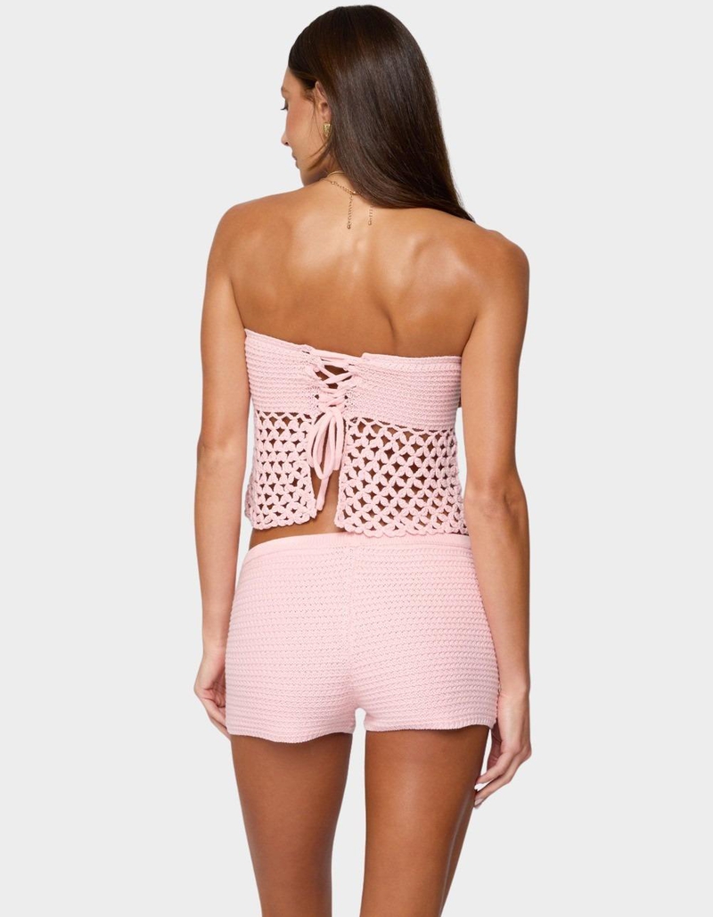 EDIKTED Tahna Flower Strapless Crochet Top image number 2