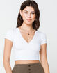IVY & MAIN Solid Surplice Womens Crop Top image number 2