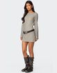 EDIKTED Boat Neck Crochet Mini Dress image number 4
