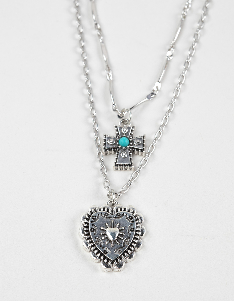 FULL TILT Layered Cross/Heart Western Necklace image number 1