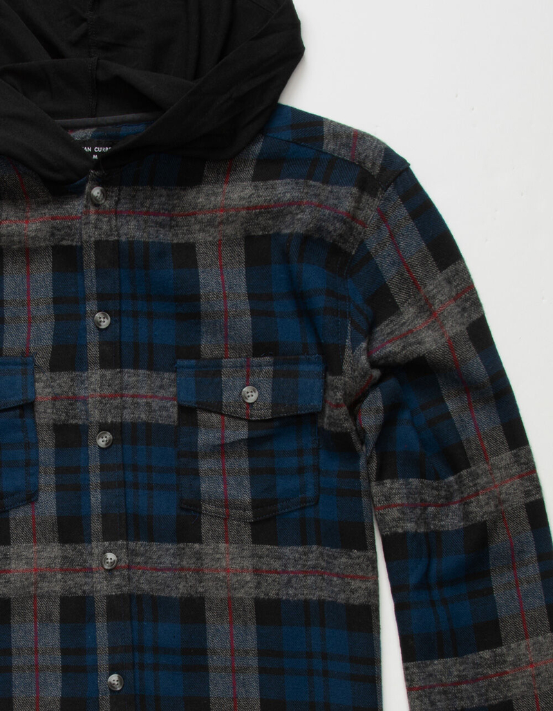 OCEAN CURRENT Plaid Mens  Hooded Flannel image number 1