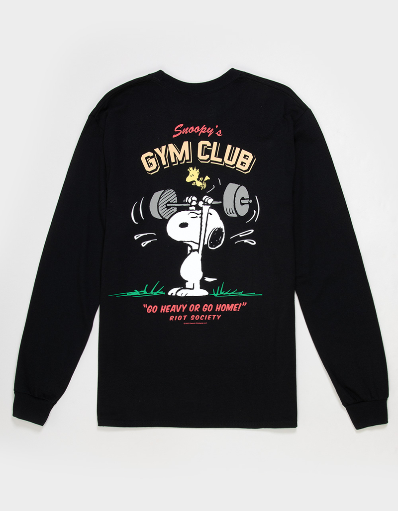 RIOT SOCIETY x Peanuts Snoopy's Gym Club Mens Long Sleeve Tee image number 0