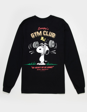 RIOT SOCIETY x Peanuts Snoopy's Gym Club Mens Long Sleeve Tee Primary Image