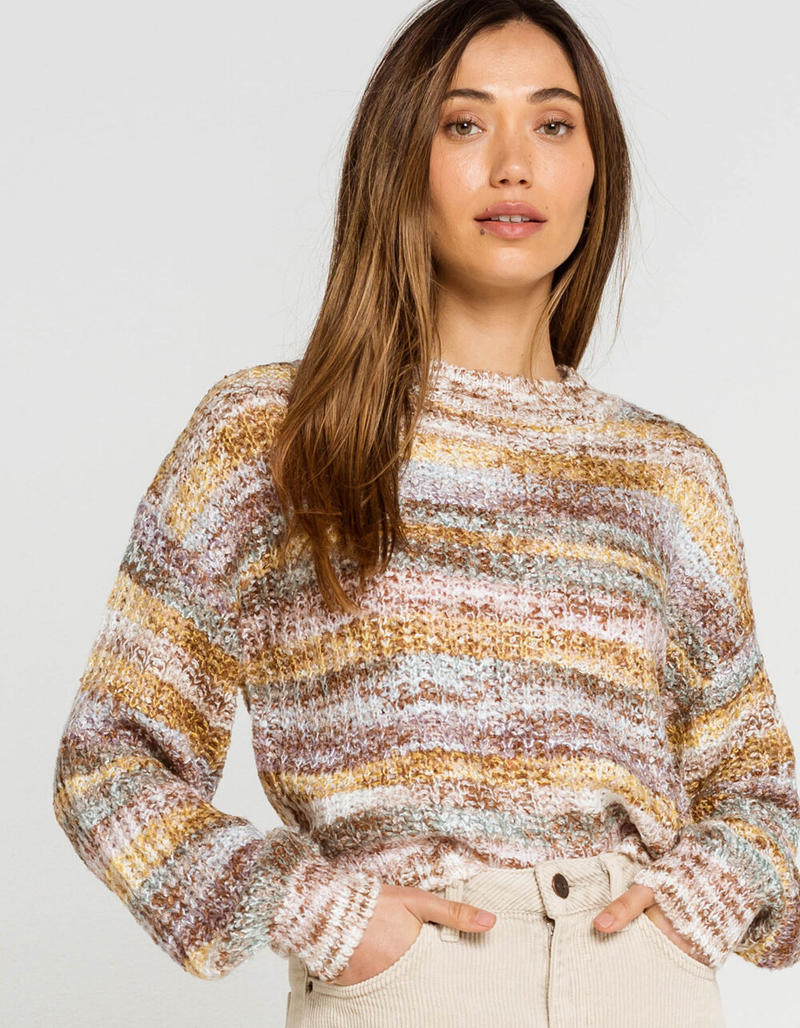 SKY AND SPARROW Marled Stripe Womens Sweater image number 0