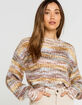 SKY AND SPARROW Marled Stripe Womens Sweater image number 1