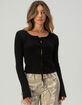 FULL TILT 3 Tie Front Womens Pointelle Cardigan image number 1