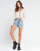 RSQ Wide Rib Womens Oatmeal Crop Cardigan image number 4