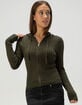 MADDEN GIRL Womens Cable Zip-Up Hoodie image number 1