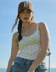 FULL TILT Floral Print Rib Womens Cami image number 1