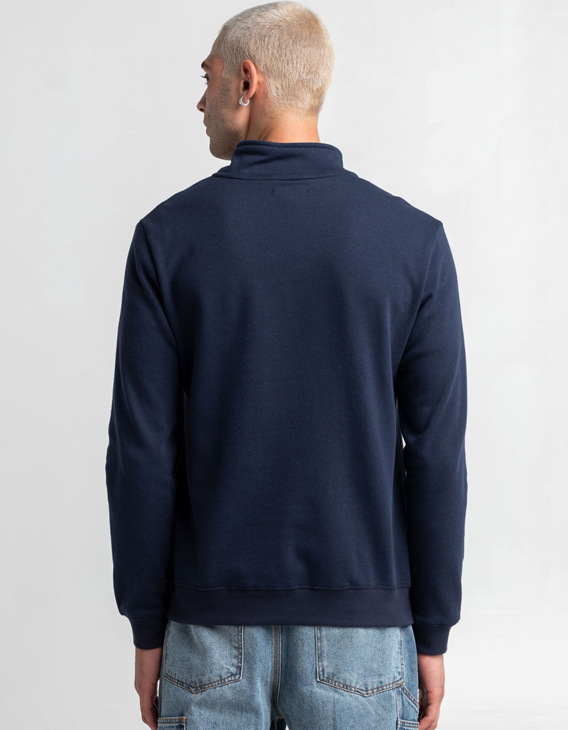 RSQ Mens Navy 1/4 Zip Mock Neck Sweatshirt image number 3