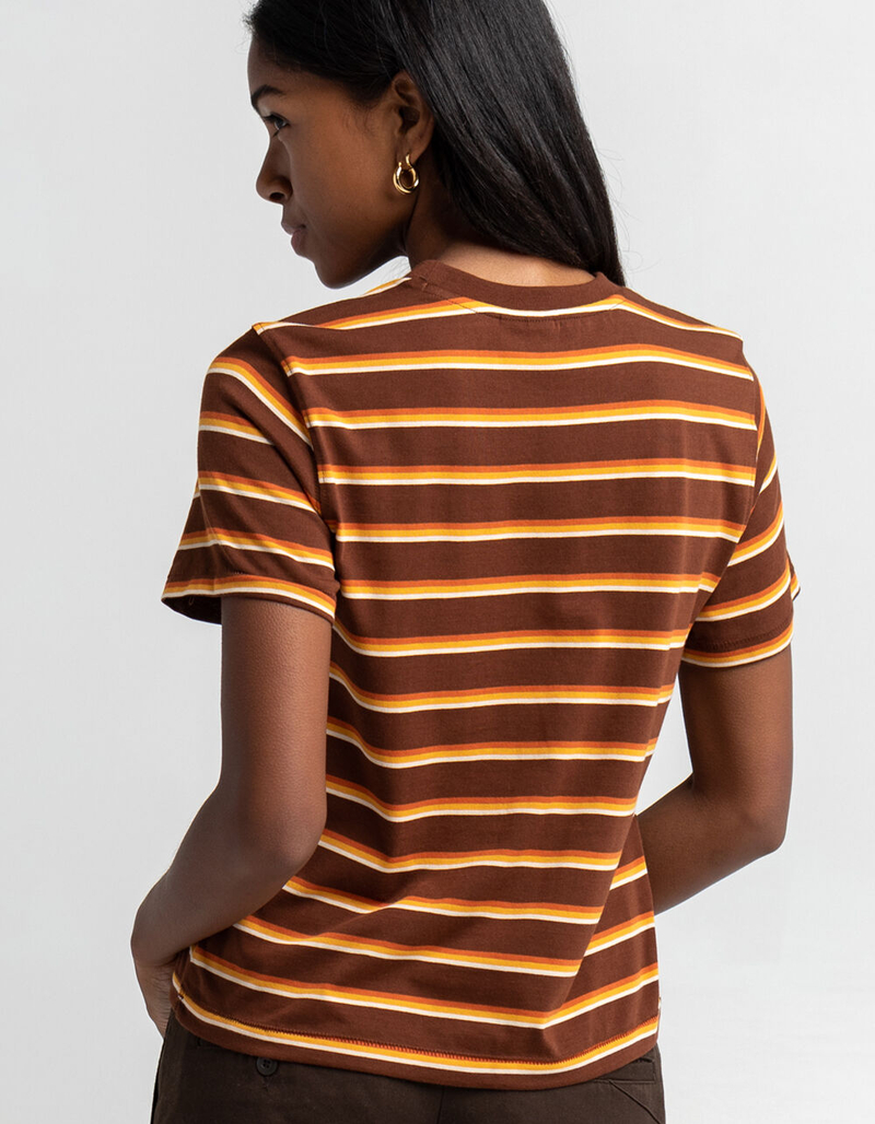 VOLCOM Choice Is Yours Womens Brown & Orange Stripe Tee image number 3
