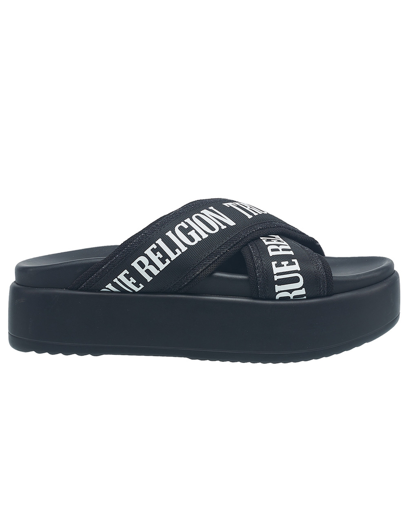 TRUE RELIGION Alia Cross Strap Slip-On Womens Platform Sandal image number 1