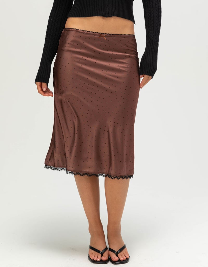 NECTAR CLOTHING Womens Flare Polka Dot Skirt image number 1