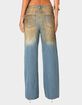 EDIKTED Muddy Washed Low Rise Jeans image number 4