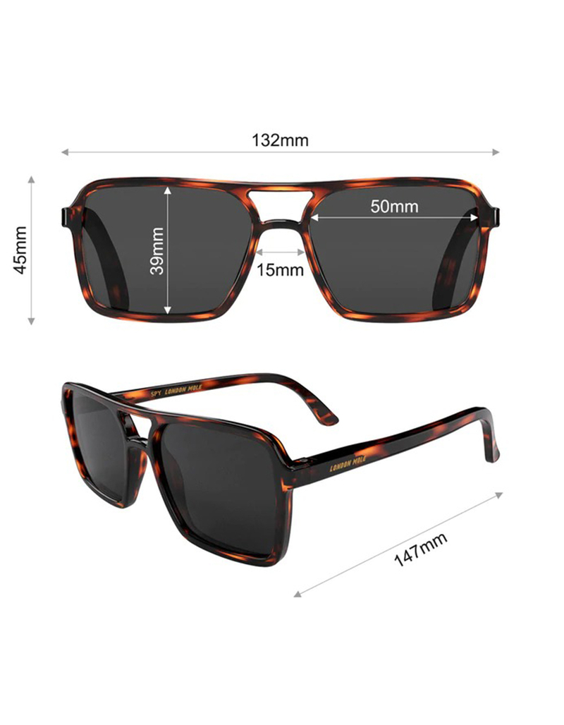 LONDON MOLE Spy Tortoise Shell Sunglasses image number 4