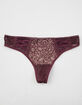 FULL TILT Burgundy Lace Thong image number 1