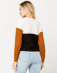 FULL TILT Color Block Tan Womens Crop Sweater image number 3