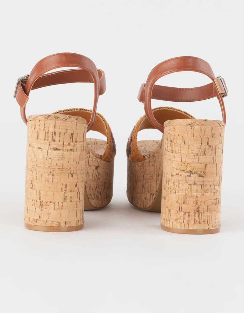 BAMBOO Crochet Womens Platform Sandals image number 3