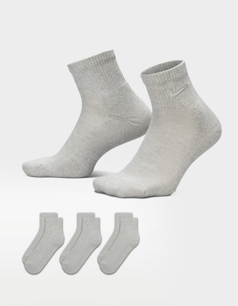 NIKE Everyday Elevated Embroidered Swoosh 3 Pack Womens Ankle Socks image number 0